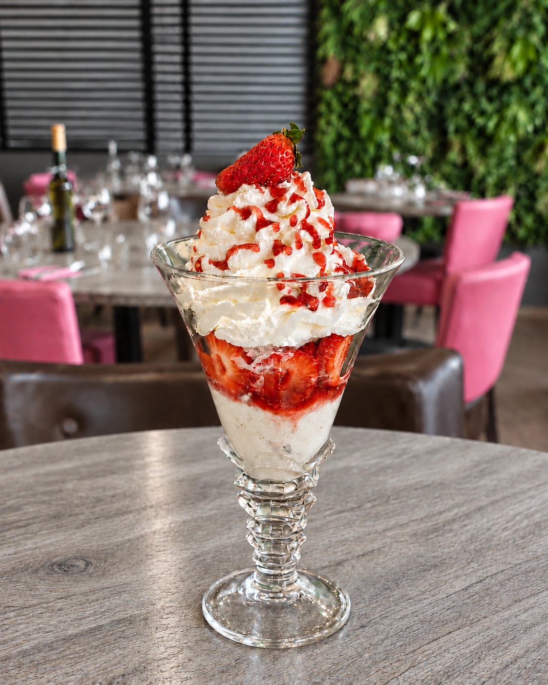 coupe glace vanille fraise chantilly, pizzeria bella vita